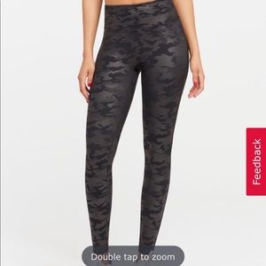 Spanx Faux leather camo leggings